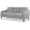 SAFAVIEH Couture Furniture Collection Nathaniel Cream Tufted 3-Seater Sofa(Grey)