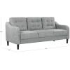 SAFAVIEH Couture Furniture Collection Nathaniel Cream Tufted 3-Seater Sofa(Grey)