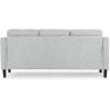 SAFAVIEH Couture Furniture Collection Nathaniel Cream Tufted 3-Seater Sofa(Light Grey)