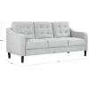 SAFAVIEH Couture Furniture Collection Nathaniel Cream Tufted 3-Seater Sofa(Light Grey)