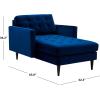 SAFAVIEH Couture Home Collection Curtis Navy Velvet Upholstered Tufted Living Room Bedroom Foyer Chaise Lounge Chair SFV4760A(Navy)