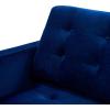 SAFAVIEH Couture Home Collection Curtis Navy Velvet Upholstered Tufted Living Room Bedroom Foyer Chaise Lounge Chair SFV4760A(Navy)