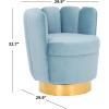 Safavieh Couture Home Arrow Glam Light Blue Velvet Scallop Tufted Swivel Chair(Light Blue)