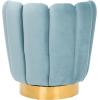 Safavieh Couture Home Arrow Glam Light Blue Velvet Scallop Tufted Swivel Chair(Light Blue)