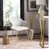 Safavieh Couture Home Edmond Mid-Century Light Grey and Gold Arm Chair(Light Grey / Gold)