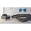 Safavieh Couture Home Gneiss Mid-Century Modern Slate Grey Linen Arm Chair