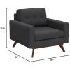 Safavieh Couture Home Gneiss Mid-Century Modern Slate Grey Linen Arm Chair