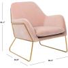 Safavieh Couture Home Misty Glam Navy Blue Velvet Accent Chair(Blush)