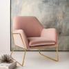 Safavieh Couture Home Misty Glam Navy Blue Velvet Accent Chair(Blush)