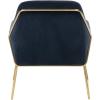 Safavieh Couture Home Misty Glam Navy Blue Velvet Accent Chair(Navy/Gold)