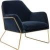 Safavieh Couture Home Misty Glam Navy Blue Velvet Accent Chair(Navy/Gold)
