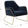 Safavieh Couture Home Misty Glam Navy Blue Velvet Accent Chair(Navy/Gold)