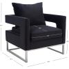 Safavieh Couture Home Olivya Black Velvet Club Chair(Black/Chrome)