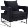 Safavieh Couture Home Olivya Black Velvet Club Chair(Black/Chrome)