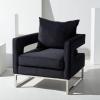 Safavieh Couture Home Olivya Black Velvet Club Chair(Black/Chrome)