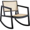 Safavieh Couture Perth Natural Rattan Rocking Chair(Black / Natural)