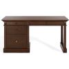 SAFAVIEH Couture Collection – Francesco Walnut Wood 4-Drawer Desk with Brass Accents, Modern Writing Table with Storage (SFV4239A)(Walnut/Brass)