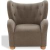 SAFAVIEH Couture Collection – Galloway Taupe Chenille Wingback Accent Chair, Upholstered Lounge Seating (SFV5139E)(Brown/Natural)