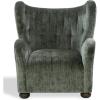 SAFAVIEH Couture Collection – Galloway Taupe Chenille Wingback Accent Chair, Upholstered Lounge Seating (SFV5139E)(Dark Green/Walnut)