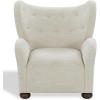 SAFAVIEH Couture Collection – Galloway Taupe Chenille Wingback Accent Chair, Upholstered Lounge Seating (SFV5139E)(Taupe/Walnut)