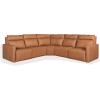 SAFAVIEH Couture Collection – Gretel Brown Top Grain Leather L-Shaped Sectional, Fully Assembled Corner Sofa with Wood Accents (SFV2414A)(Brown)