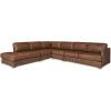SAFAVIEH Couture Collection – Gustav Dark Brown Top Grain Leather Corner Sectional, Fully Assembled L-Shaped Sofa with Wood Legs (SFV2413A)(Dark Brown)
