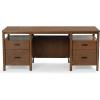 SAFAVIEH Couture Collection – Jaylessa Natural & Black Wood 4-Drawer Desk, Modern Storage Writing Table with Metal Accents (SFV4230A)(Medium Oak/Black)