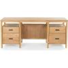 SAFAVIEH Couture Collection – Jaylessa Natural & Black Wood 4-Drawer Desk, Modern Storage Writing Table with Metal Accents (SFV4230A)(Natural/Black)