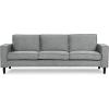 SAFAVIEH Couture Collection – Kalyna 3.5 Seater Sofa – Grey, Modern Upholstered Polyester Fabric Couch with Square Arms & Tapered Legs (SFA2007B)(Grey)
