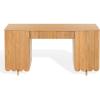 SAFAVIEH Couture Collection – Kristy Natural Fluted Wood Desk, Modern Writing Table with Textured Design (SFV4251A)(Natural)