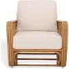 SAFAVIEH Couture Collection – Malina Natural Rattan Pole & White Cushion Accent Chair, Fully Assembled Woven Lounge Chair for Living Room, Bedroom or Sunroom (CWK3028A)(Natural/White)