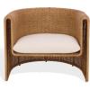 SAFAVIEH Couture Collection – O’Reilly Rattan Accent Chair with Cushion, Sculptural Barrel Chair for Living Room or Bedroom, Fully Assembled (CWK3025A)(Natural/White)