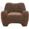 SAFAVIEH Couture Collection – Randal Light Brown Chenille Accent Chair, Modern Sculptural Lounge Seating, Fully Assembled (SFV4878A)(Dark Brown)