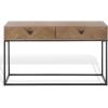 SAFAVIEH Couture Collection – Sherriandra Walnut & Black Metal Console Table with 2 Drawers, Modern Accent (SFV3010B)(Walnut/Black)