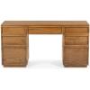 SAFAVIEH Couture Collection – Zeus Black Wood 7-Drawer Desk, Modern Storage Writing Table (SFV4220C)(Medium Oak)