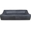 SAFAVIEH Couture Collection Agitha Modern Dark Grey Italian Leather Tufted Sofa Couch (Fully Assembled)(Dark Grey)