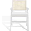 SAFAVIEH Couture Collection Colette Tropical Coastal Natural Solid Wood Rattan Armchair(White/Natural)