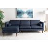 SAFAVIEH Couture Collection Dulce Mid-Century Dark Blue Left Facing Chaise Sofa(Dark Blue)