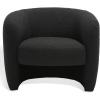 SAFAVIEH Couture Collection Everly Black Boucle Barrel Back Accent Chair (Fully Assembled)(Black)