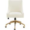 SAFAVIEH Couture Collection Jakob Ivory Boucle/Gold Adjustable Swivel Home Office Desk Chair(Creme/Gold)
