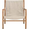SAFAVIEH Couture Collection Osmond Coastal Sand Linen/Natural Sling Chair (Fully Assembled)