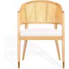 SAFAVIEH Couture Collection Rogue Walnut/Natural Rattan Dining Chair (Fully Assembled)(Natural)