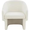 SAFAVIEH Couture Collection Susie Navy Velvet Barrel Back Accent Chair (Fully Assembled)(Ivory)