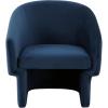 SAFAVIEH Couture Collection Susie Navy Velvet Barrel Back Accent Chair (Fully Assembled)(Navy)