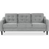 SAFAVIEH Couture Furniture Collection Nathaniel Cream Tufted 3-Seater Sofa(Grey)