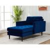 SAFAVIEH Couture Home Collection Curtis Navy Velvet Upholstered Tufted Living Room Bedroom Foyer Chaise Lounge Chair SFV4760A(Navy)