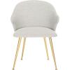 Safavieh Couture Home Edmond Mid-Century Light Grey and Gold Arm Chair(Light Grey / Gold)