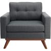 Safavieh Couture Home Gneiss Mid-Century Modern Slate Grey Linen Arm Chair