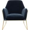 Safavieh Couture Home Misty Glam Navy Blue Velvet Accent Chair(Navy/Gold)