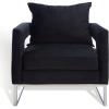 Safavieh Couture Home Olivya Black Velvet Club Chair(Black/Chrome)